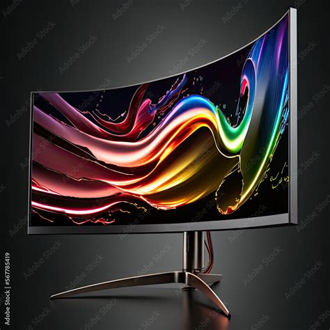 colorful gaming curved monitor Stock Illustration | Adobe Stock