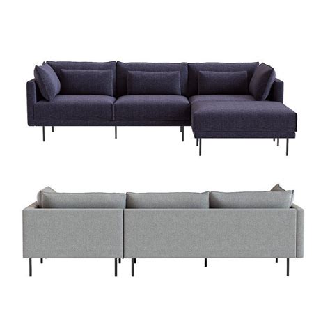 West Elm Halsey 3 Piece Sectional 3D Model CGTrader