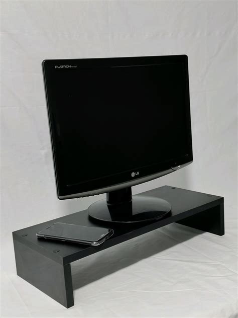 Suporte Mesa Monitor Telas M Veis Escrit Rio Mdf Preto Elo