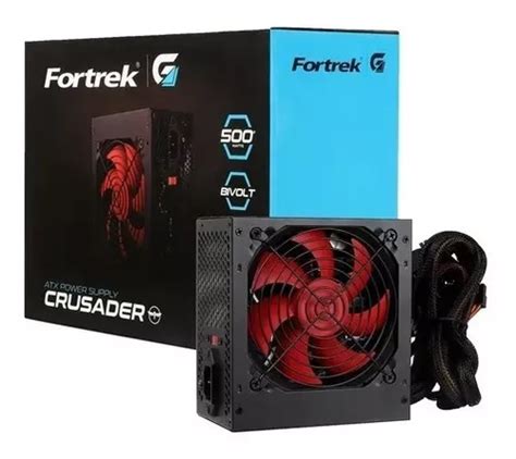 Fonte Atx Pc Gamer 500w Fortrek Crusader Bivolt Cooler 12cm Frete Grátis