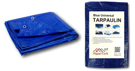 HipperTech 2m X 3m 6 5ft X 10ft Blue Waterproof Tarpaulin Tarp