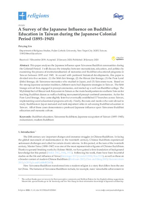 Pdf A Survey Of The Japanese Influence On Buddhist Education In