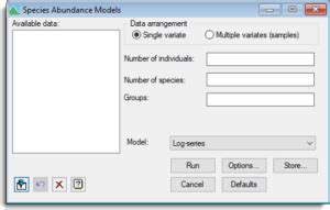 Species Abundance Models Genstat Knowledge Base