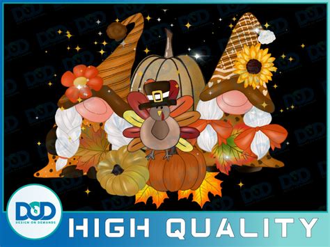 Nordic Gnomes Cute Clipart Autumn Fall Thanksgiving Turkey Clip