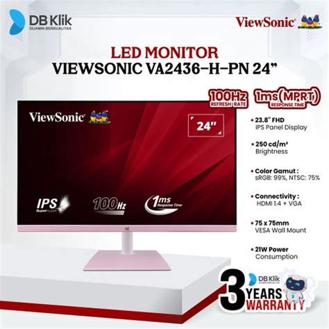 Promo Led Monitor Viewsonic Va H Pn Ips Fhd Hz Ms Hdmi Vga