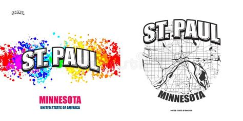 Saint Paul, Minnesota, Two Logo Artworks Stock Vector - Illustration of modern, sign: 118477950