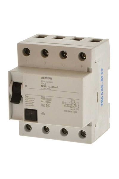 Siemens 5SM3345 6 125A 400V 30mA Kaçak Akım Koruma Rölesi