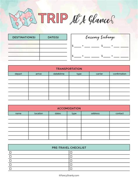 Free Printable Travel Planner California Unpublished