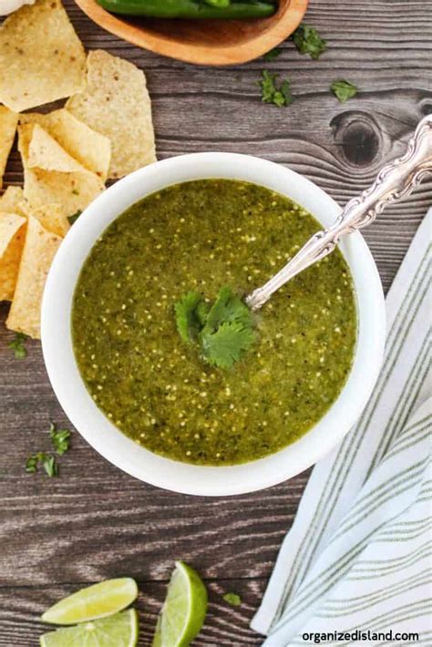 Tomatillo Green Chili Salsa Chili Verde Organized Island