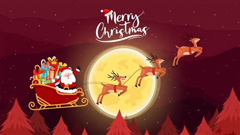 Merry Christmas Santa Sleigh 4k 5k Hd Christmas Wallpapers Hd