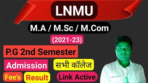 Lnmu Pg 2nd Semester Admission 2023 Lnmu Pg 2nd Semester Admission