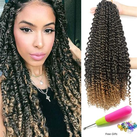 2021 1packs Passion Twist Hair 18 Inch Long Bohemian Braids Water Wave For Passion Twist Crochet