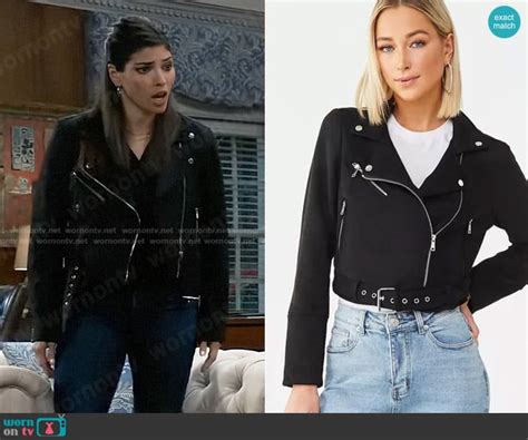 Wornontv Brook Lynns Black Moto Jacket On General Hospital Amanda