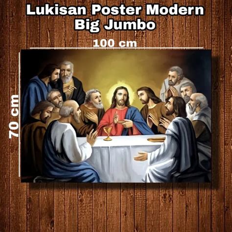 Lukisan Poster Modern Cetak Big Jumbo Foto The Last Supper Tuhan Yesus