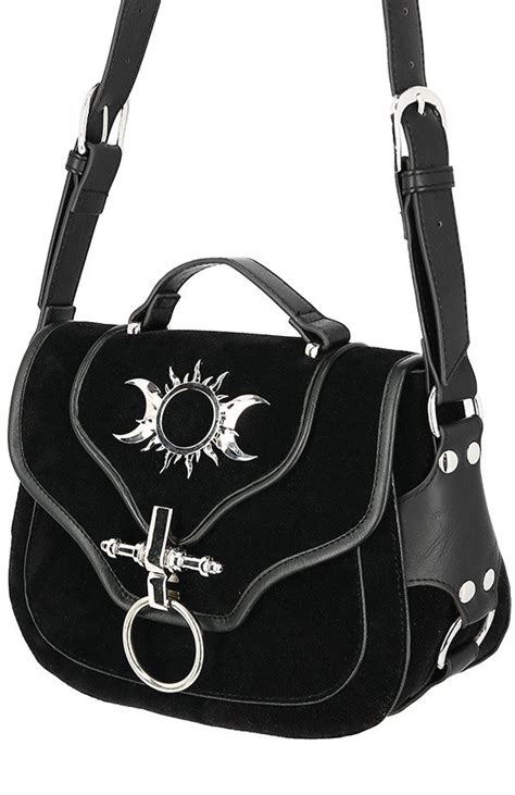 TRIPLE GODDESS BAG Gothic Handbag With Crescent Moons And Sun Restyle