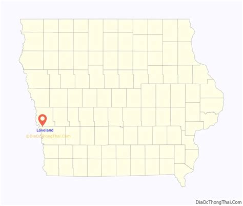 Map of Loveland CDP, Iowa - Thong Thai Real