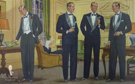 Black Tie & Tuxedos Explained With 1930s Fashion Illustrations