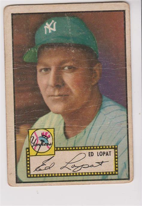 Topps Ed Lopat Rookie Card New York Yankees Ebay