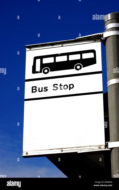 Bus Stop Sign Uk Stock Photo Alamy