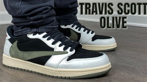 EARLY LOOK TRAVIS SCOTT JORDAN 1 LOW OLIVE ON FEET REP REVIEW