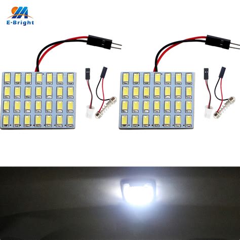 YM E Bright 2 PCS Panel 5730 28 SMD Car LED Light 12V Interior Lamps