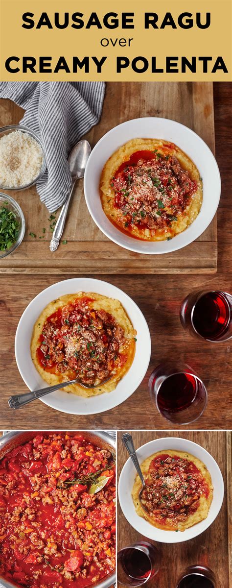 Recipe Sausage Ragù over Creamy Polenta Kitchn