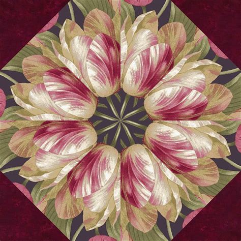 Vintage Florals Pre Cut Kaleidoscope Kit 12 6 Blocks Pre Cut