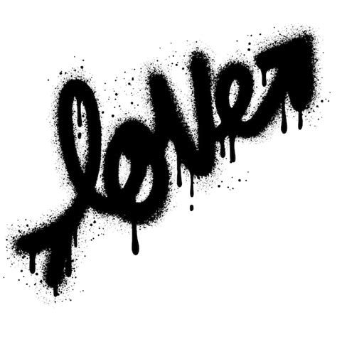 Premium Vector Sprayed Love Font Graffiti With Over Spray In Black