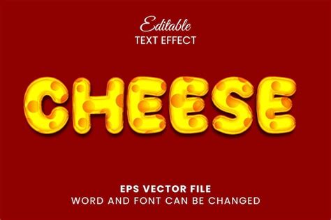 Efecto De Texto Vectorial Editable De Queso Vector Premium