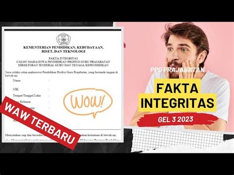 Waw Ini Dia Fakta Integritas Ppg Prajabatan Gel Bocoran Fakta