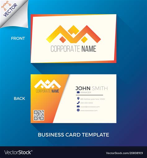 Business name card template Royalty Free Vector Image