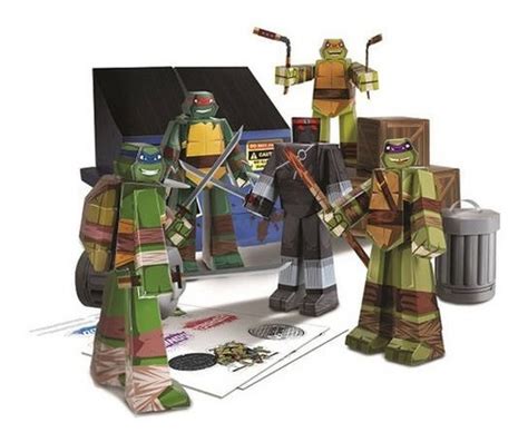 Paquete De Figuras De Las Tortugas Ninja En Papercraft Env O Gratis