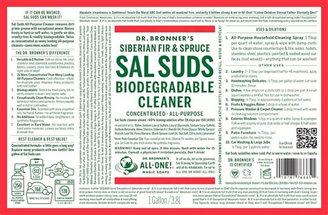 Dr Bronner S Sal Suds Biodegradable Cleaner L