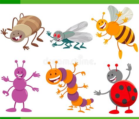 Cartoon Insects On The Meadow Stock Vector Illustration Of Graphic