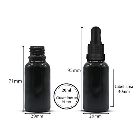 Ml Black Glass Dropper Bottle Tamper Evident Pipette Some Bottle