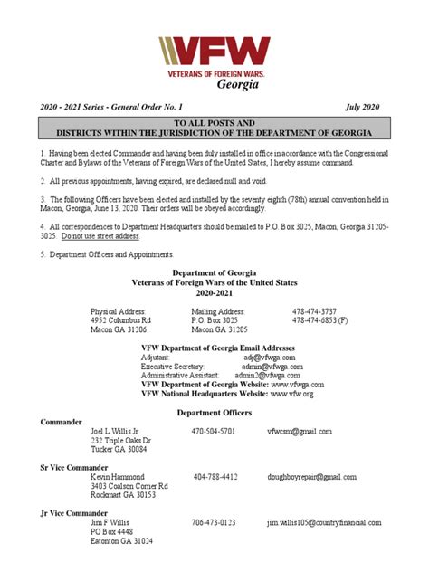 General Order Number 1 July 2020 Pdf Business
