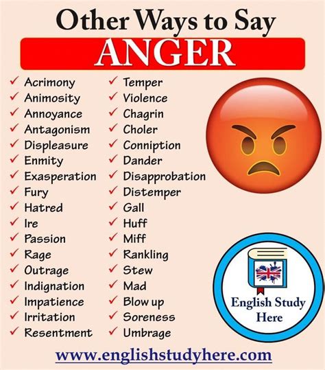 Different Methods To Say Anger In English Alternative Ways To Say