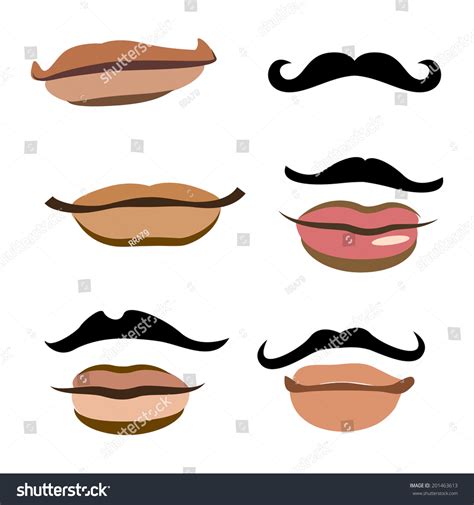 Collection Men Mouths Lips Stock Vector (Royalty Free) 201463613 ...