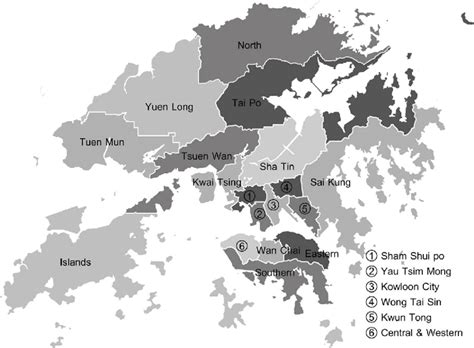 1 Locations of 18 Districts in Hong Kong | Download Scientific Diagram