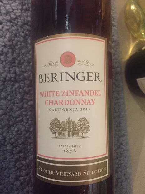 Beringer Vineyards White Zinfandel Chardonnay Usa California