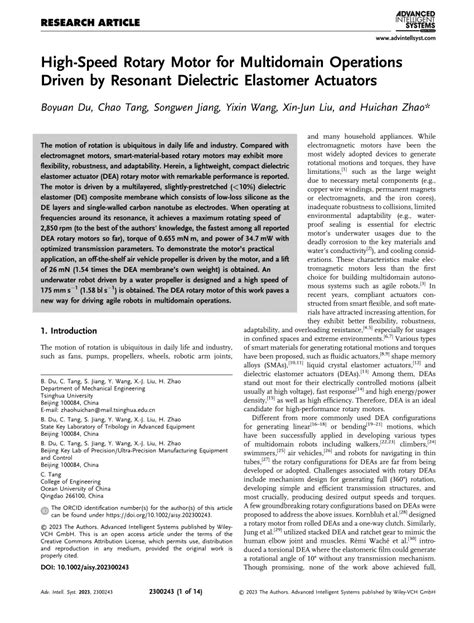 Pdf High‐speed Rotary Motor For Multidomain Operations Driven By