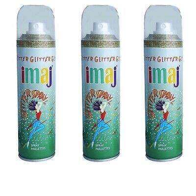 3x Gold Glitterspray Glitzerspray Haarspray Glitter Glitzer Deko Spray