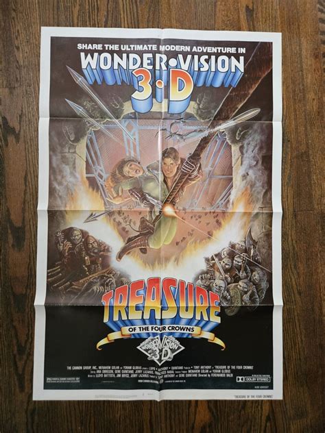 Treasure Of The Four Crowns 1983 3 D Wonder Vision Original One Sheet