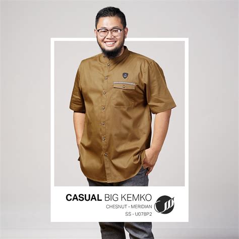 Jual SAMASE Casual Kemko Big Size U078P Kemeja Koko Jumbo Lengan Pendek