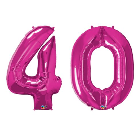 Folienballon Set Zahl - 40 - Pink 86 cm