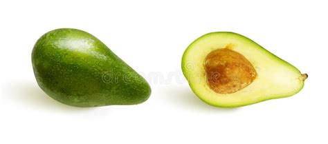 Aguacate Vectorial Realista De Fruta Fresca Aislado En Fondo Blanco