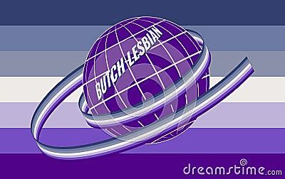 Butch Lesbian Subculture Symbol Illustration The Ground Painted In The Colors Of The Flag Is