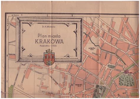 Plan miasta Krakowa Podziałka 1 7500 Antykwariat Filar