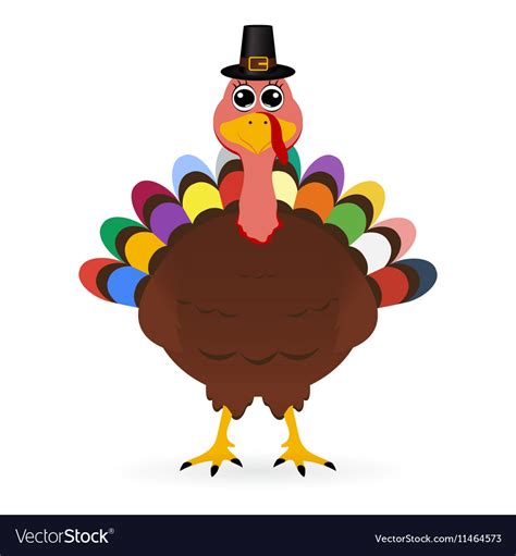 Turkey In Hat On Thanksgiving Day Royalty Free Vector Image