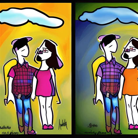 Couple Art Cartoon · Creative Fabrica